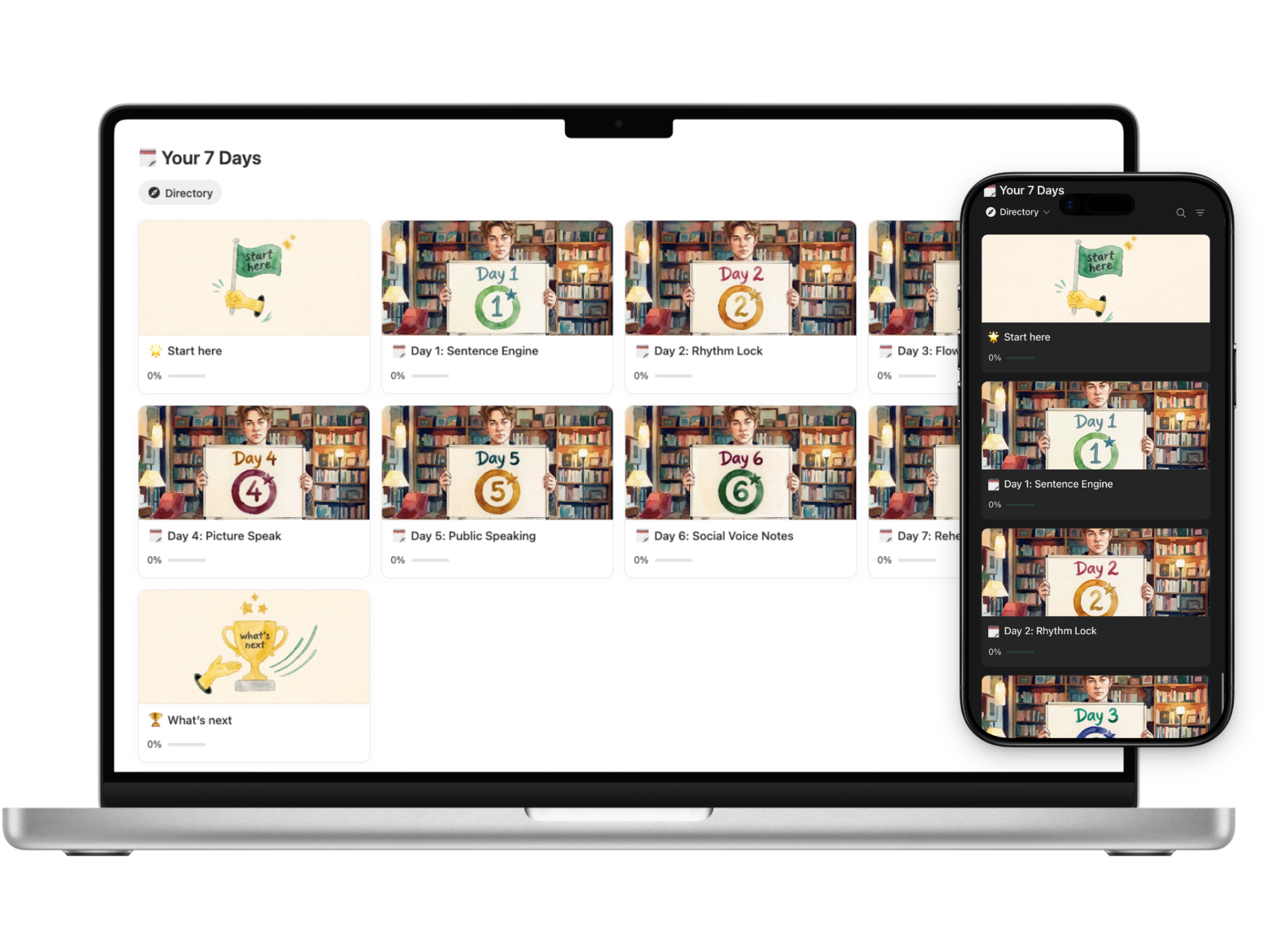 The Speaking Gym dashboard in Notion